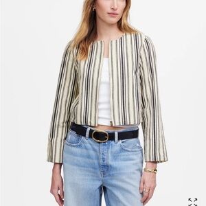 NWT Madewell Black and Cream Striped Blazer